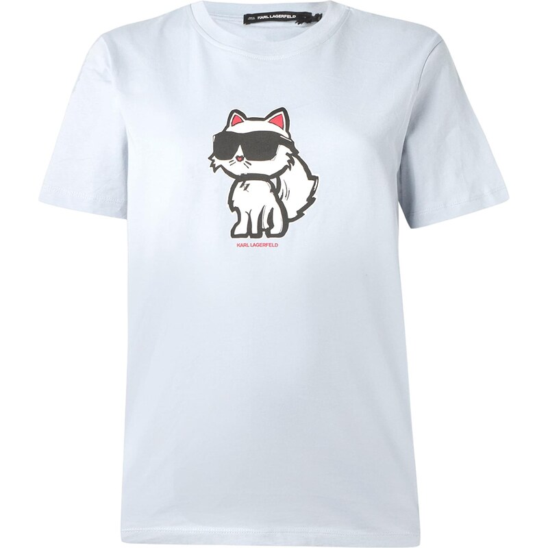 Karl Lagerfeld Majica pastelno modra / rdeča / črna / bela