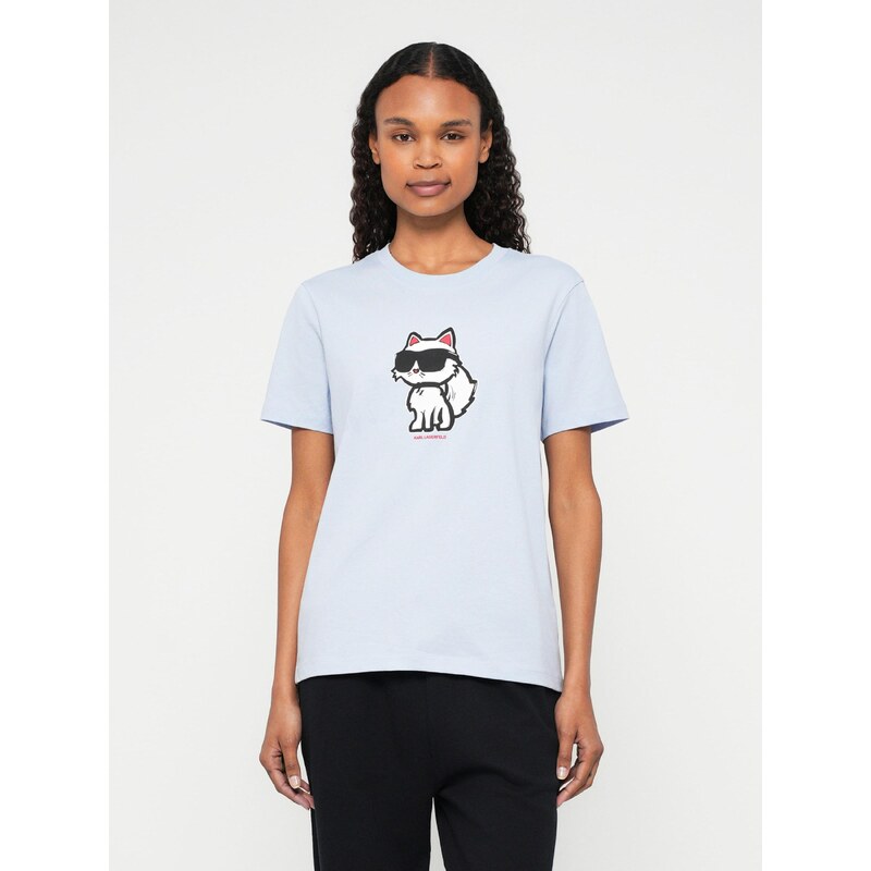 Karl Lagerfeld Majica pastelno modra / rdeča / črna / bela