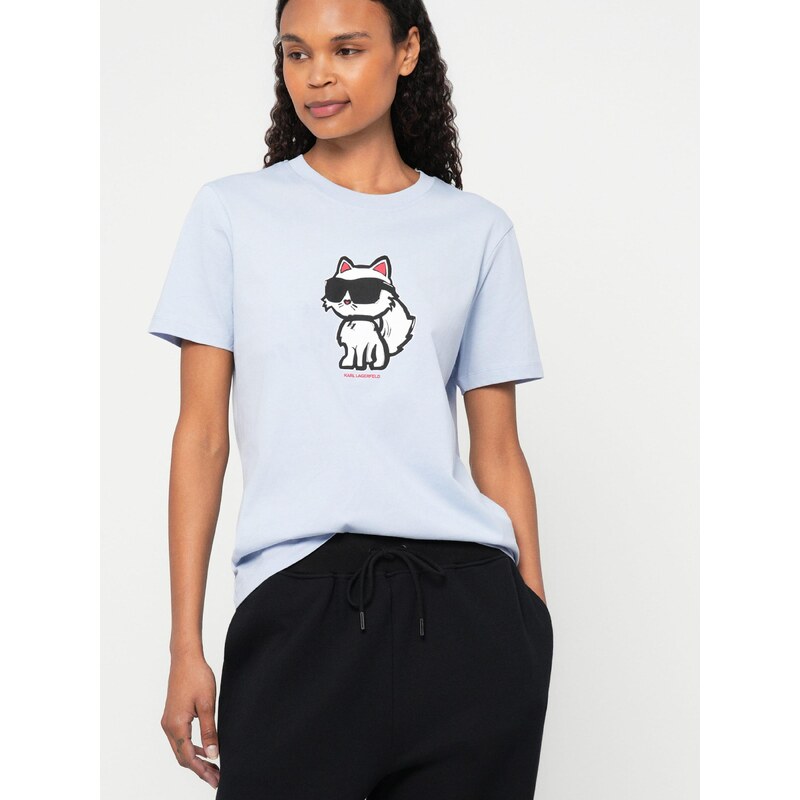 Karl Lagerfeld Majica pastelno modra / rdeča / črna / bela