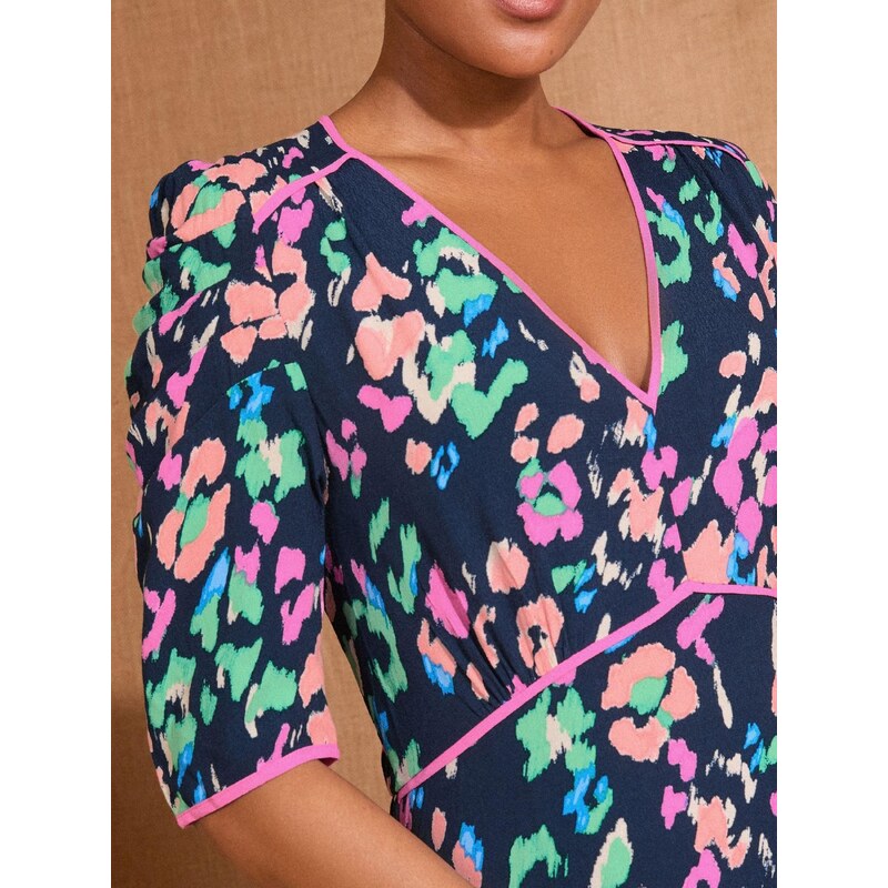 love & roses Obleka mornarska / azur / svetlo zelena / orhideja