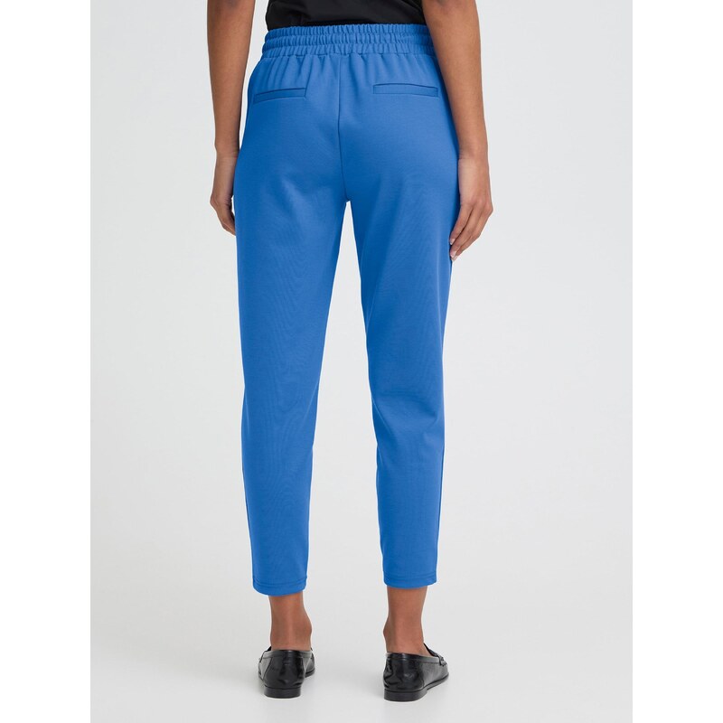 ICHI Hlače z naborki 'IHKATE' modra