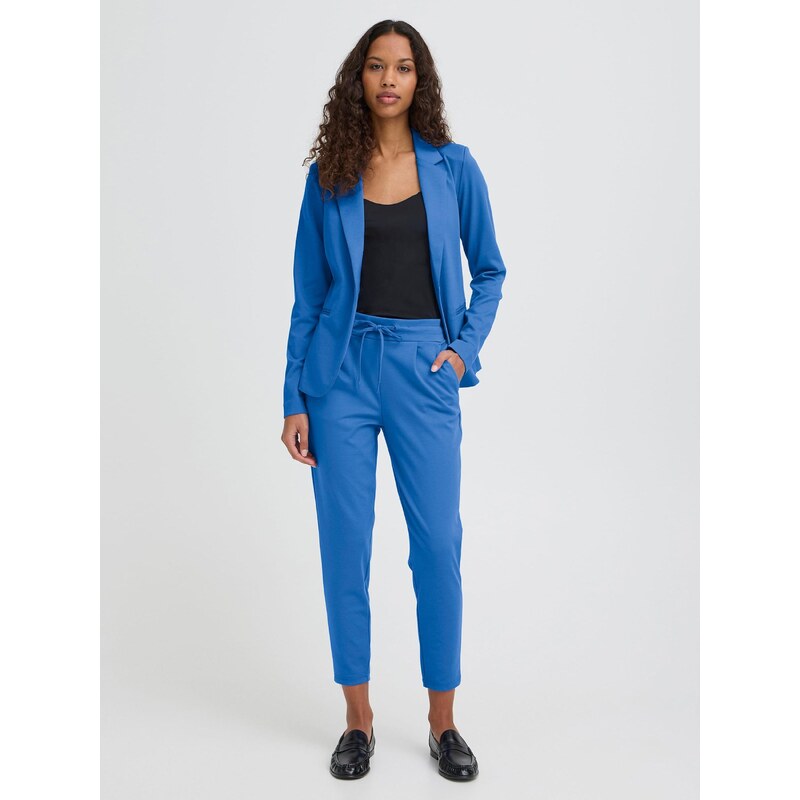 ICHI Hlače z naborki 'IHKATE' modra