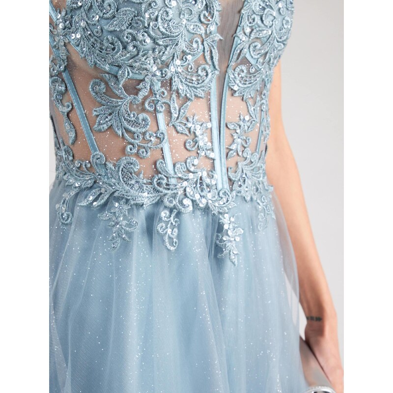 LUXUAR Večerna obleka dimno modra