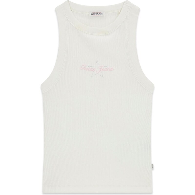 GUESS JEANS Top pesek / svetlo modra / roza