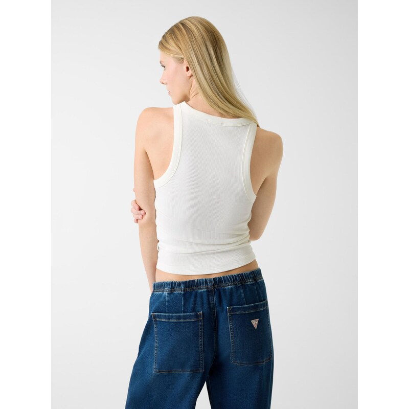 GUESS JEANS Top pesek / svetlo modra / roza