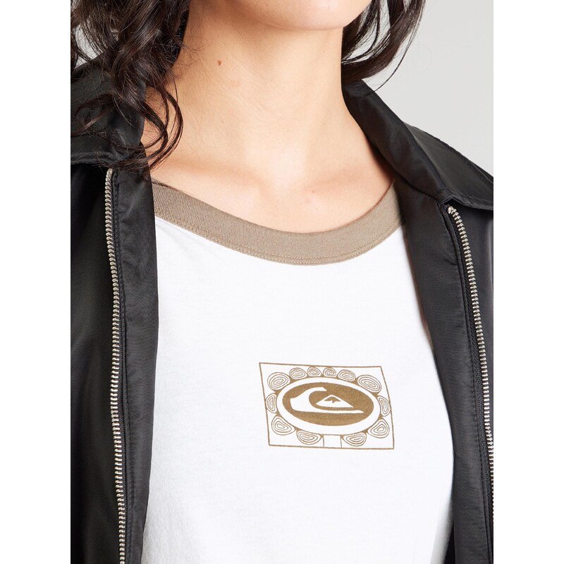 QUIKSILVER Majica 'RINGERTEESCREEN' rjava / bela