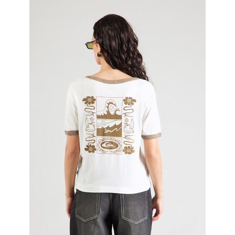 QUIKSILVER Majica 'RINGERTEESCREEN' rjava / bela
