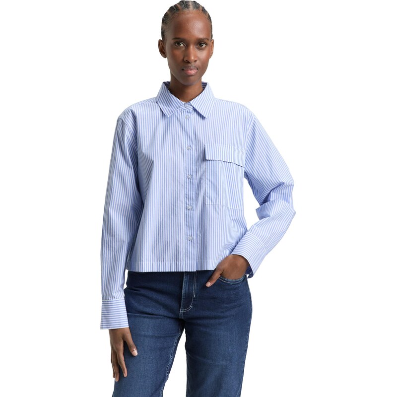 TOM TAILOR DENIM Bluza modra / bela