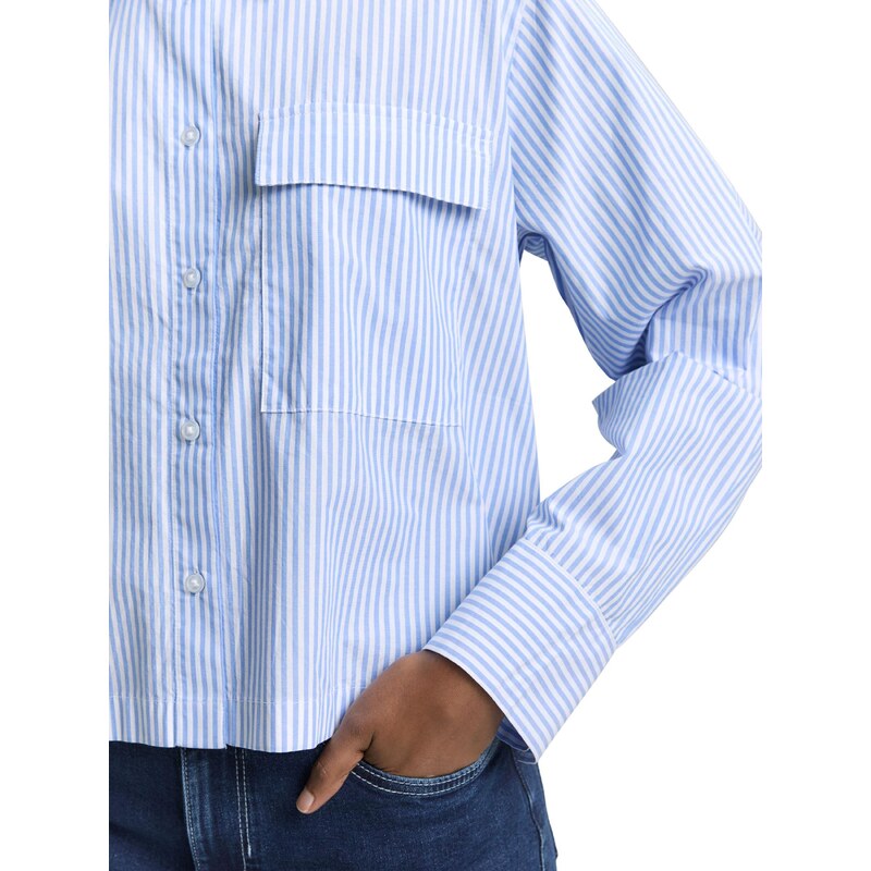 TOM TAILOR DENIM Bluza modra / bela