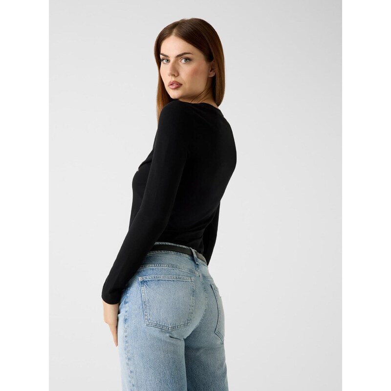 GUESS Majica črna / srebrna