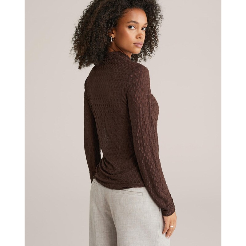 WE Fashion Majica temno rjava