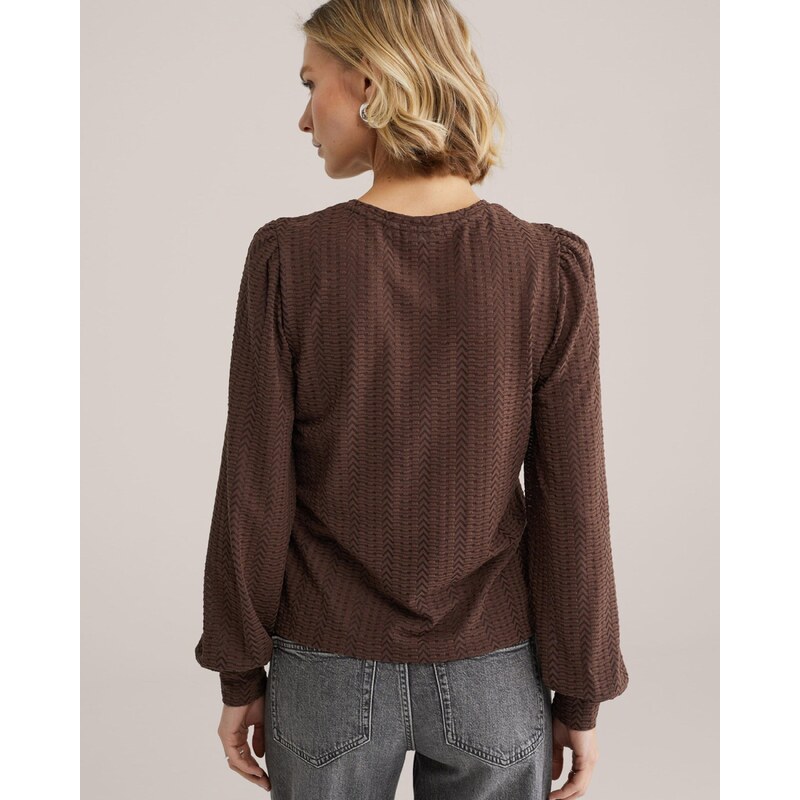 WE Fashion Majica temno rjava