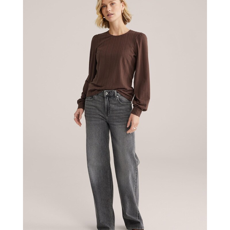 WE Fashion Majica temno rjava