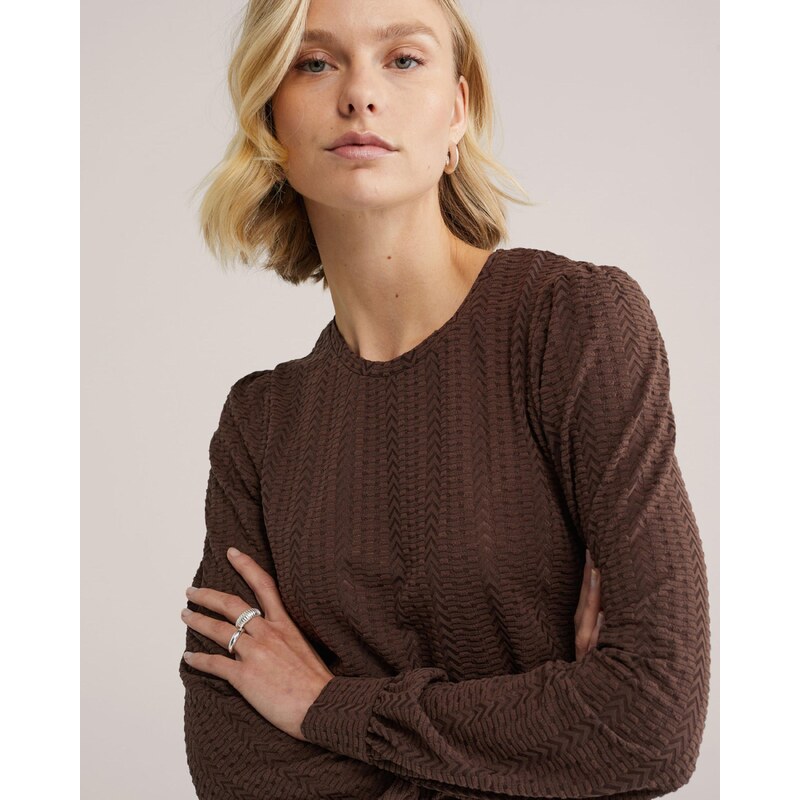 WE Fashion Majica temno rjava