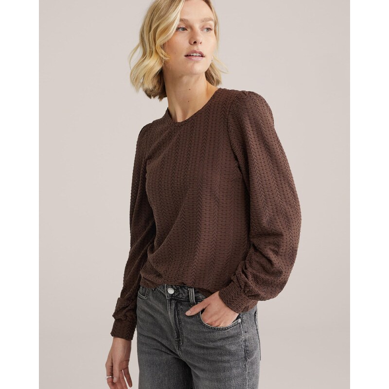 WE Fashion Majica temno rjava