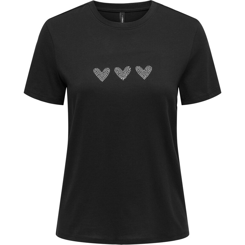 ONLY Majica 'ONLARIANA' črna / srebrna