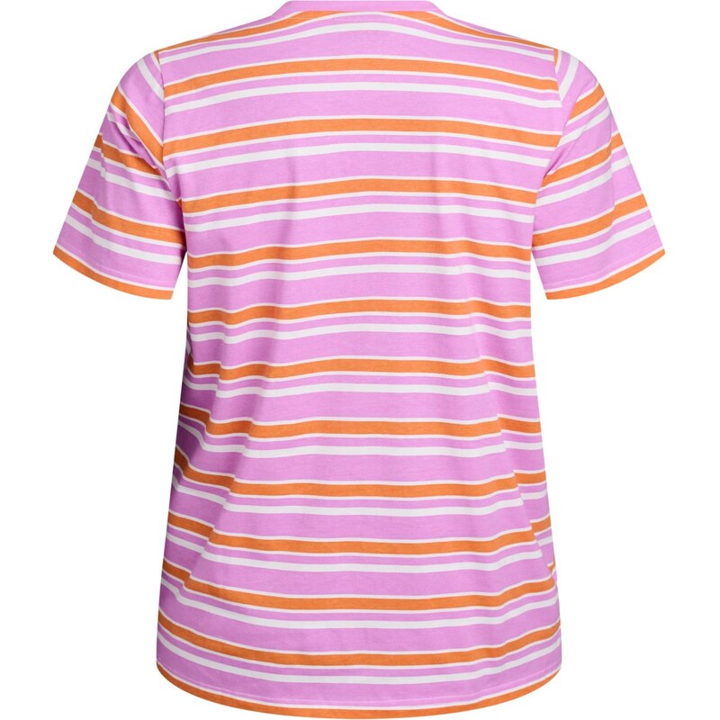 Zizzi Majica 'Mallis' oranžna / svetlo roza / črna / bela