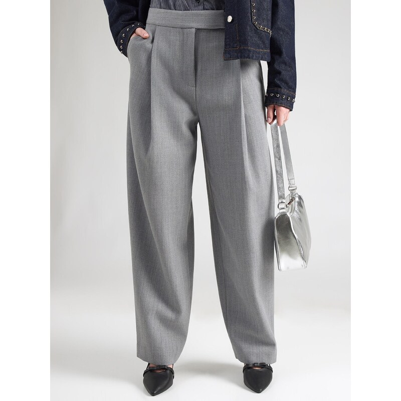 & Other Stories Hlače z naborki pegasto siva