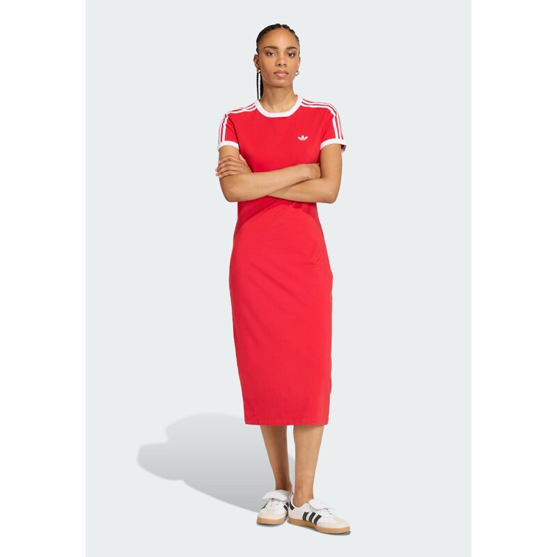 ADIDAS ORIGINALS Obleka '3 STRIPES DRESS' rdeča / bela