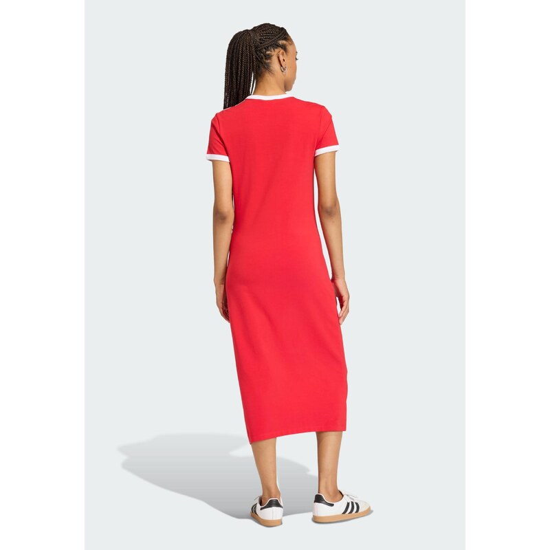 ADIDAS ORIGINALS Obleka '3 STRIPES DRESS' rdeča / bela