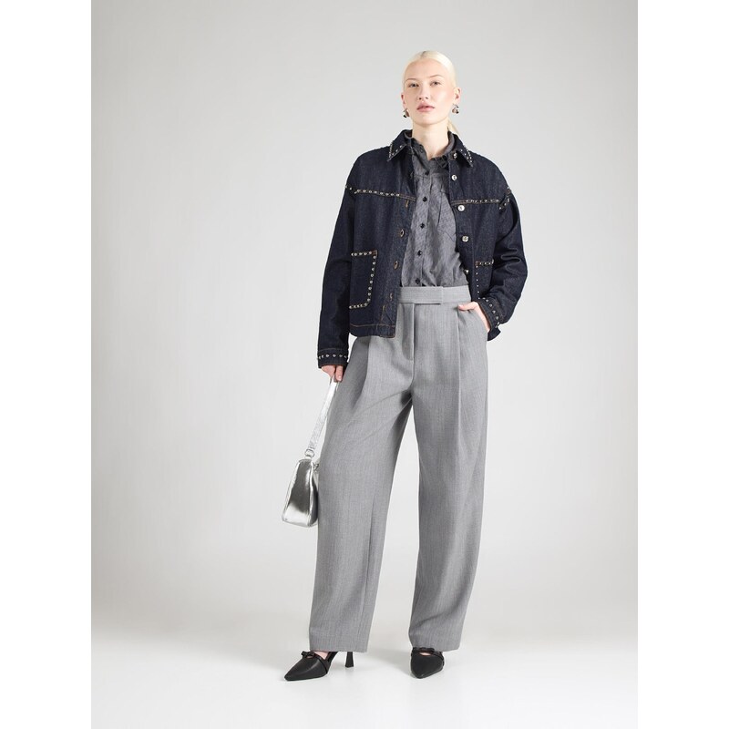 & Other Stories Hlače z naborki pegasto siva