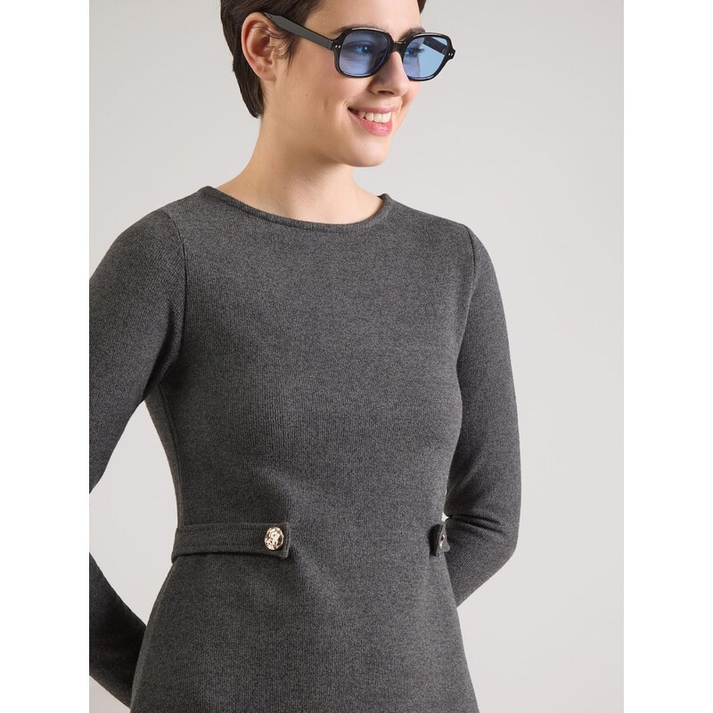 ABOUT YOU Pletena obleka 'Manja' antracit