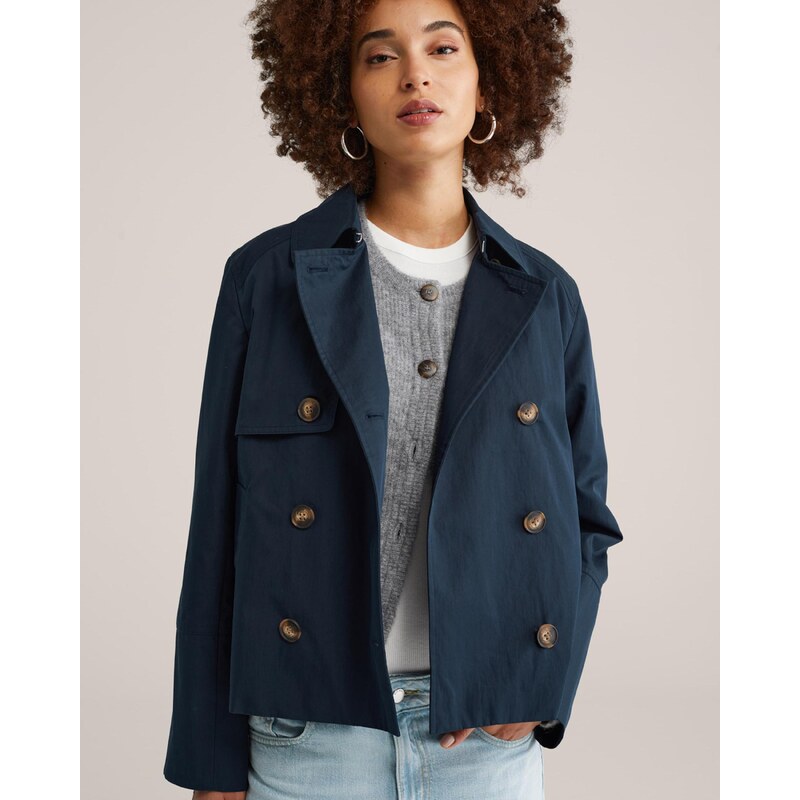 WE Fashion Prehoden plašč mornarska