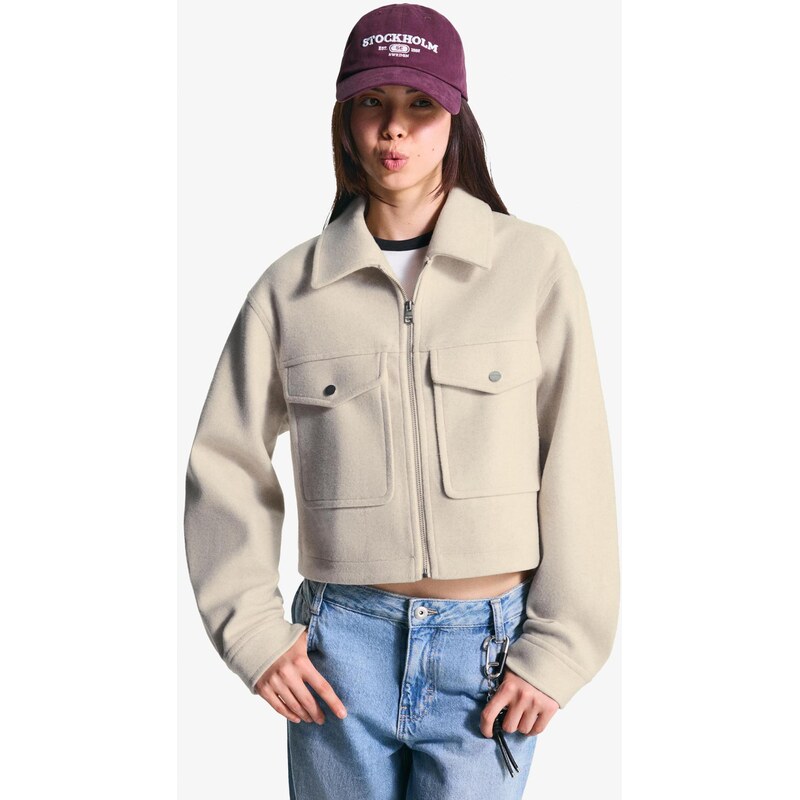 Bershka Zimska jakna pesek