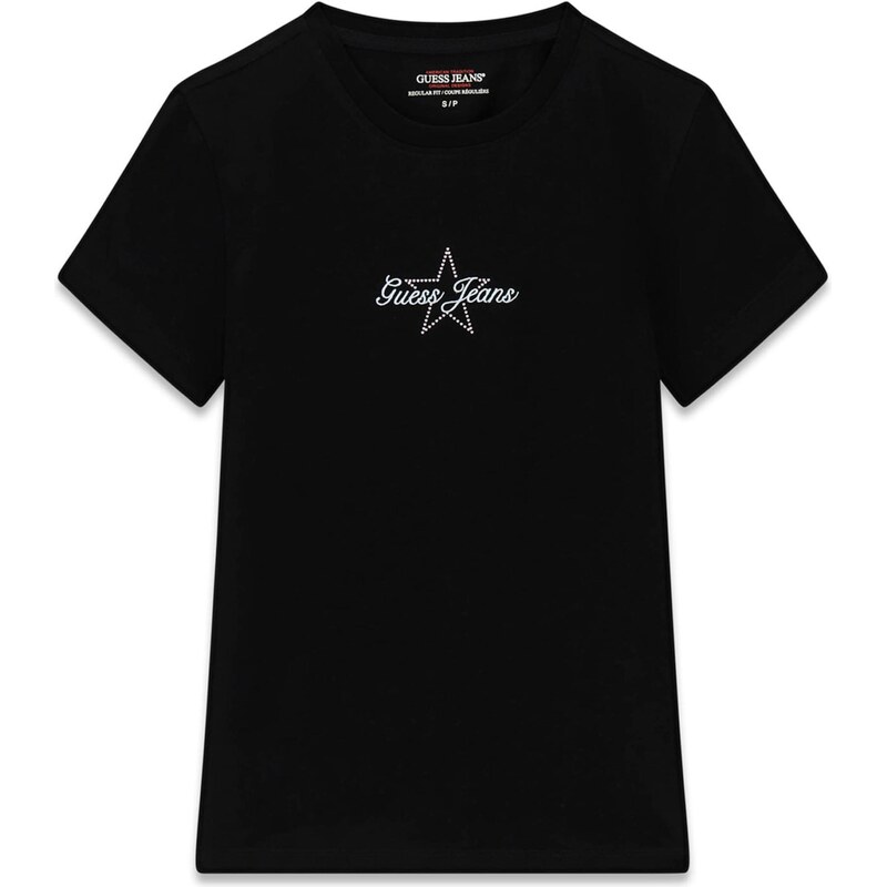 GUESS JEANS Majica svetlo modra / črna