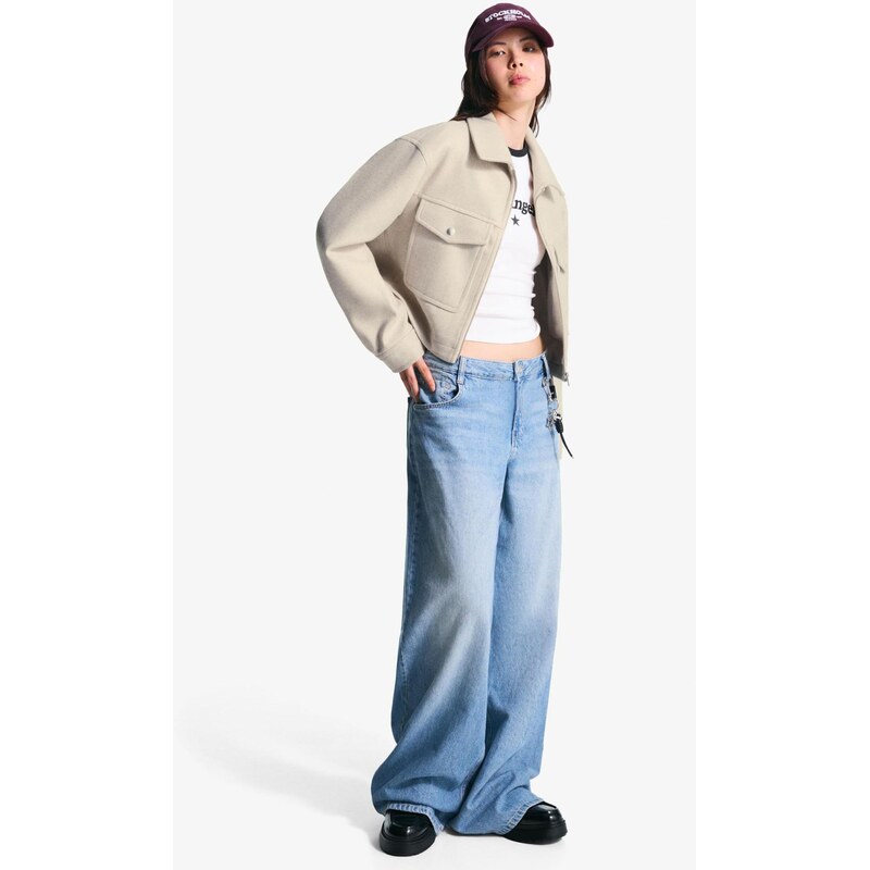 Bershka Zimska jakna pesek