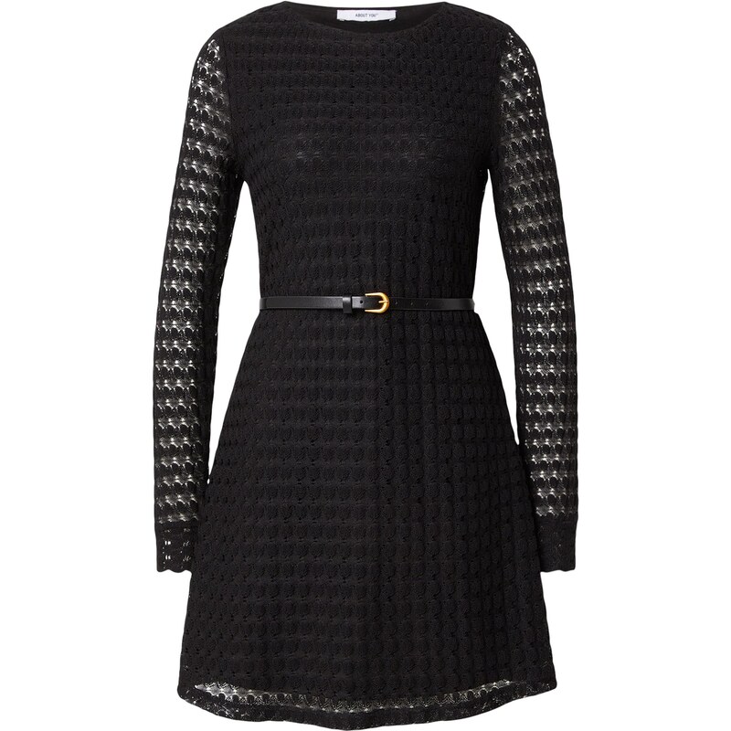 ABOUT YOU Pletena obleka 'Sofia' črna