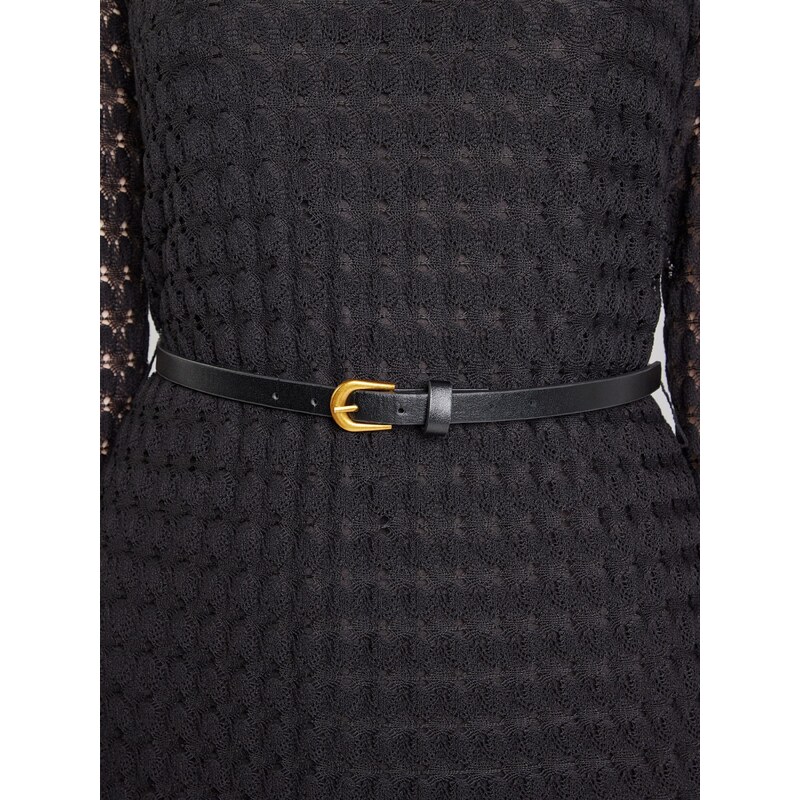 ABOUT YOU Pletena obleka 'Sofia' črna