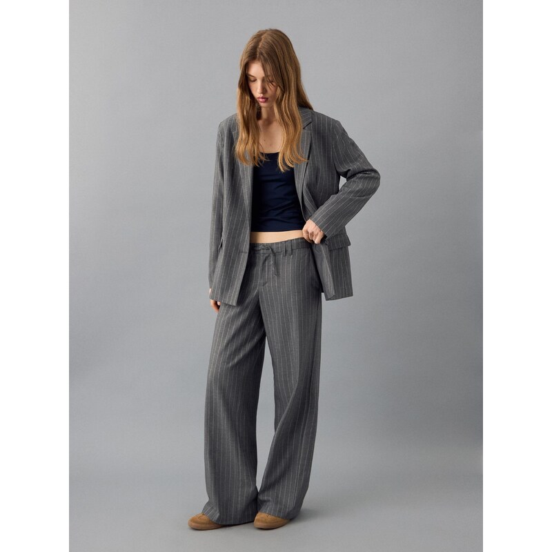 MANGO TEEN Blazer 'Rosep' bež / temno siva