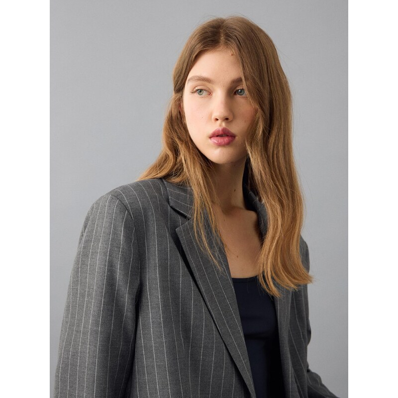 MANGO TEEN Blazer 'Rosep' bež / temno siva