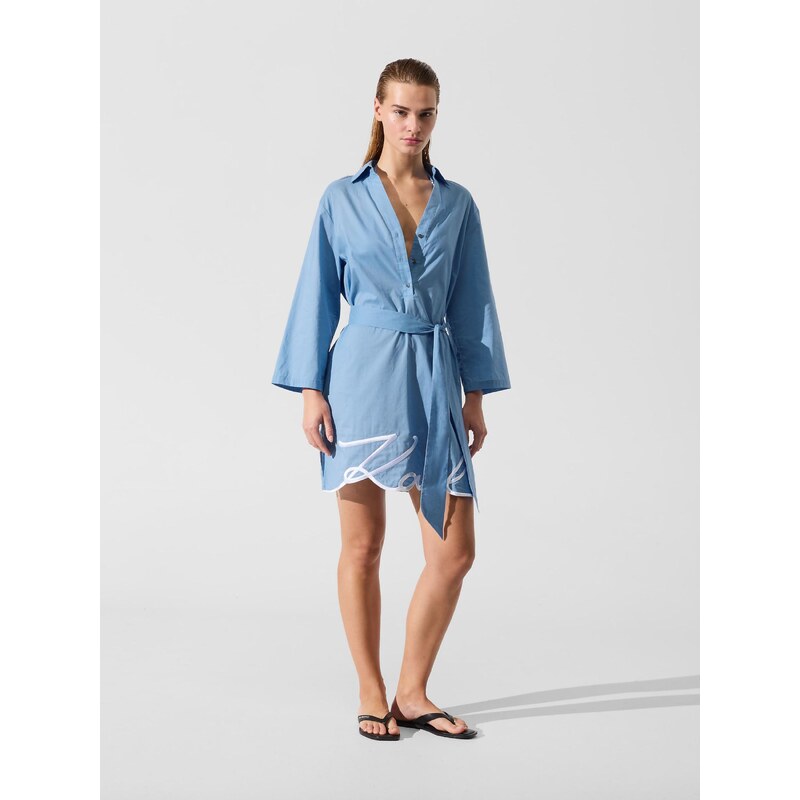 Karl Lagerfeld Obleka za na plažo 'Signature' nebeško modra