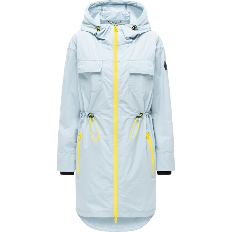 MARIKOO Prehodna jakna 'Trüffelbonbon 16' pastelno modra / temno rumena