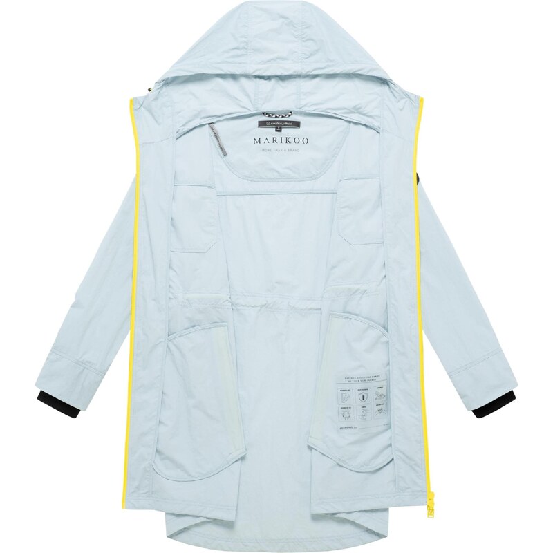 MARIKOO Prehodna jakna 'Trüffelbonbon 16' pastelno modra / temno rumena