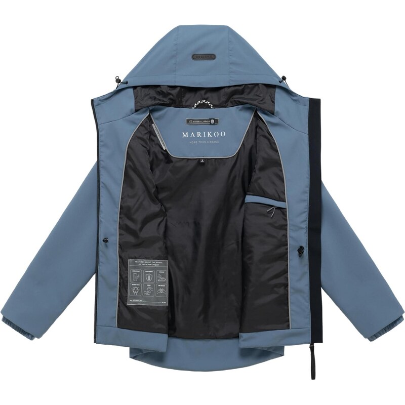MARIKOO Funkcionalna jakna 'Katzilein 16' golobje modra / črna