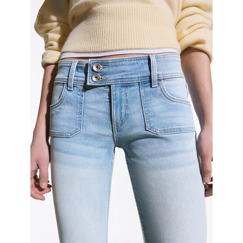 Bershka Kavbojke moder denim