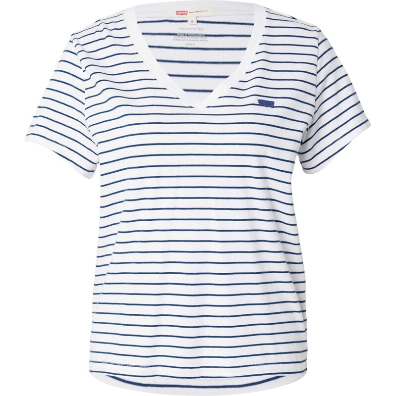 LEVI'S  Majica 'Favorite Cotton V-Neck Tee' mornarska / bela