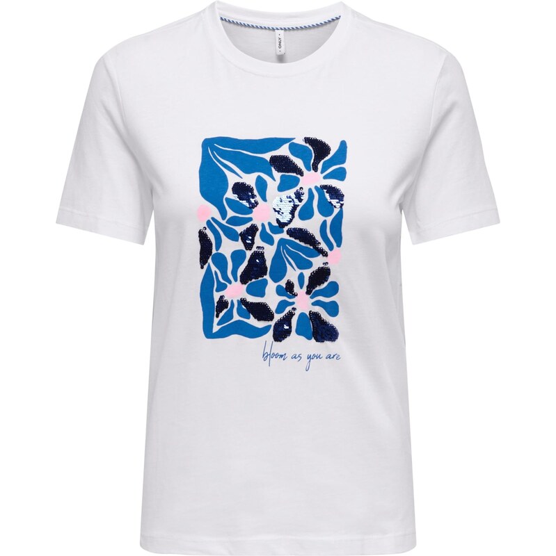 ONLY Majica 'ONLKITA' kraljevo modra / temno modra / rosé / bela