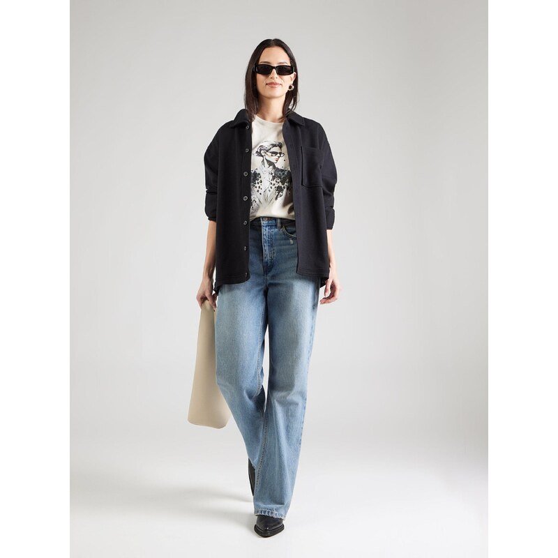 ONLY Majica 'ONLKITA' kamen / žad / črna / bela