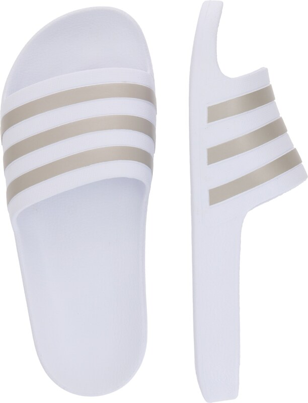 ADIDAS PERFORMANCE Čevelj za na plažo/kopanje 'Adilette Aqua' srebrna / bela