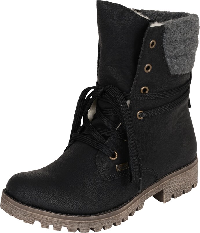 Rieker Gležnarji z vezalkami črna