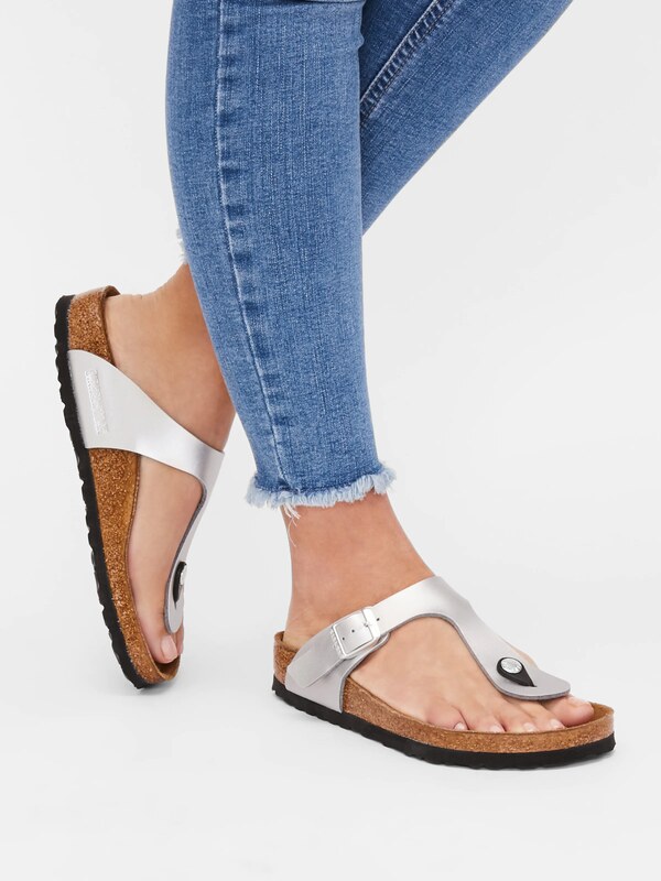 BIRKENSTOCK Japonke 'Gizeh' srebrna