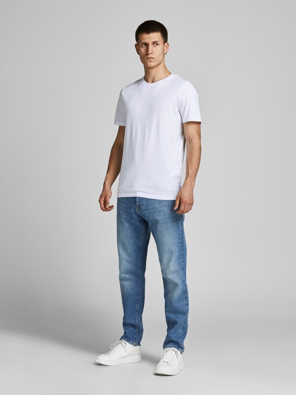 JACK & JONES Majica 'Essentials' temno modra / črna / bela