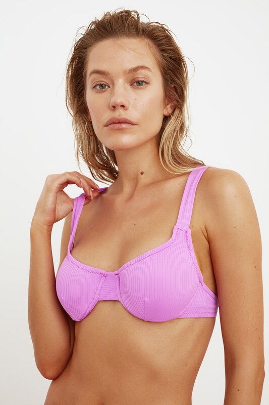 Trendyol lila teksturirana podžica bikini vrh