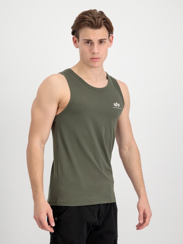 ALPHA INDUSTRIES Majica oliva / bela