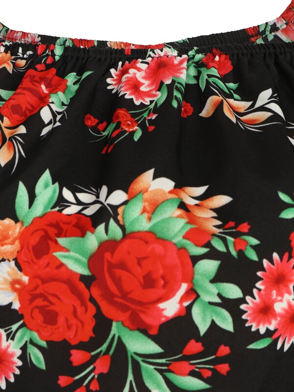 Vila Tall Obleka 'MIE' zelena / oranžna / rdeča / črna