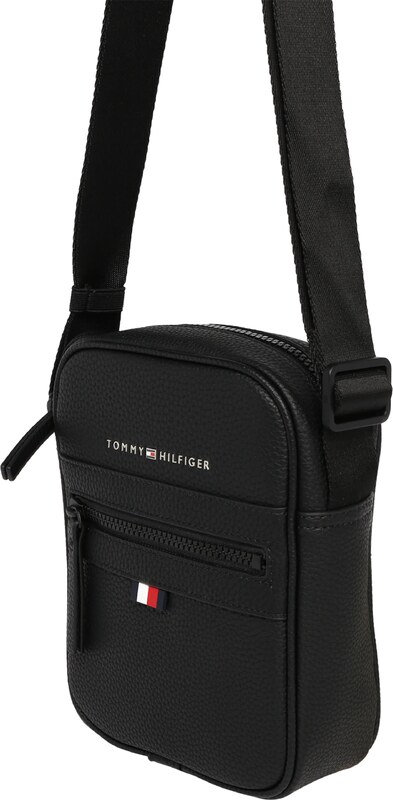 TOMMY HILFIGER Torba za čez ramo 'Essential' rdeča / črna / bela